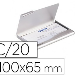 Tarjetero 20 tarjetas Durable aluminio 100x65 mm.